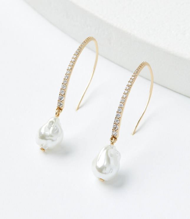 Pearlized Sparkle Pull Through Earrings