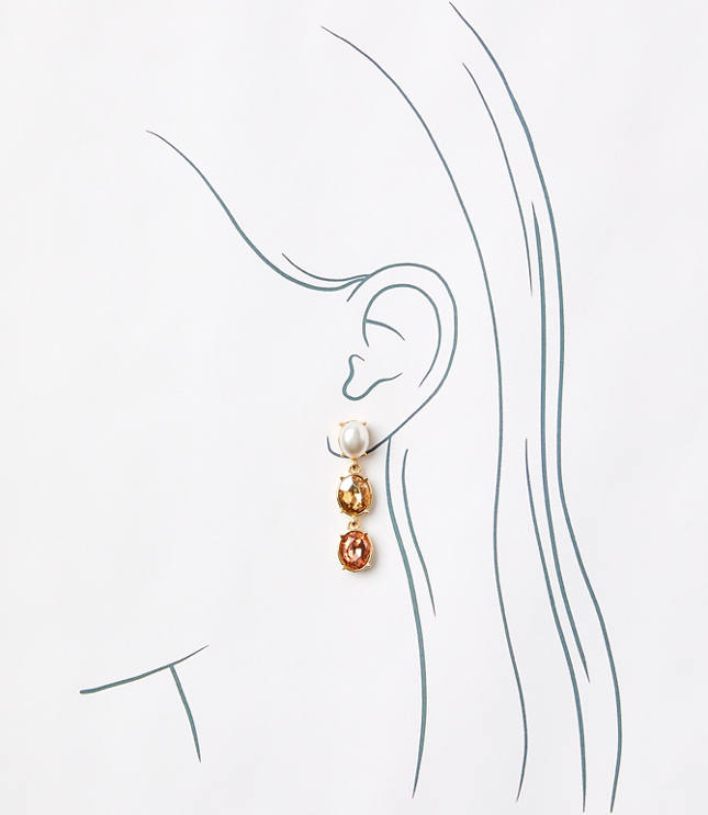 Pearlized Crystal Drop Earrings