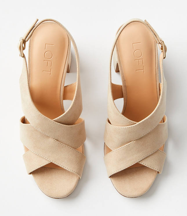 Criss Cross Block Heel Sandals