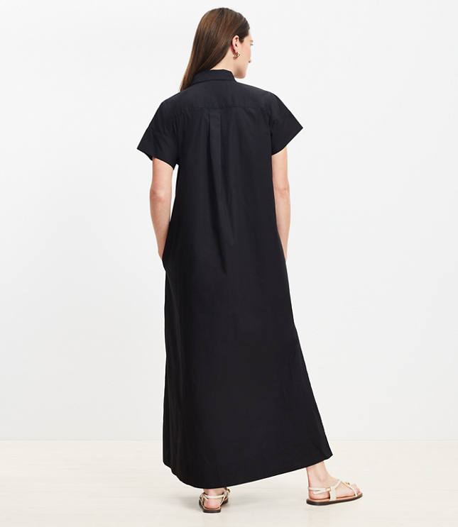 Petite Poplin Maxi Pocket Shirtdress