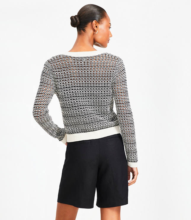 Two Tone Open Stitch Cardigan