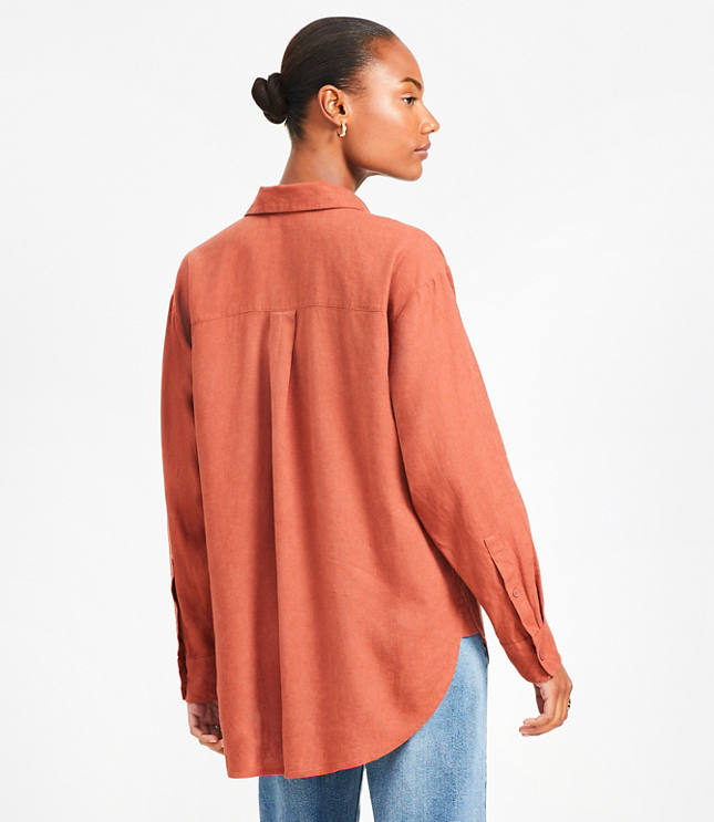 Linen Blend Everyday Oversized Pocket Shirt