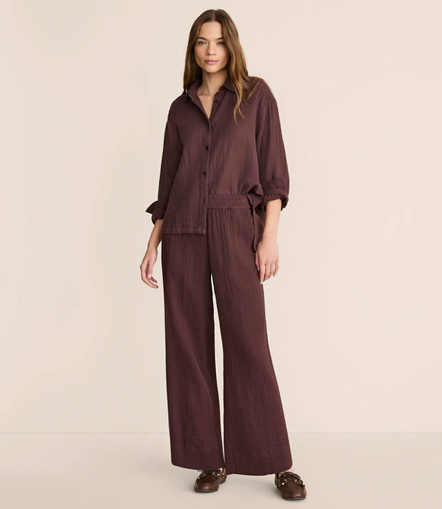 Petite Lou & Grey Triple Cloth Wide Leg Pants