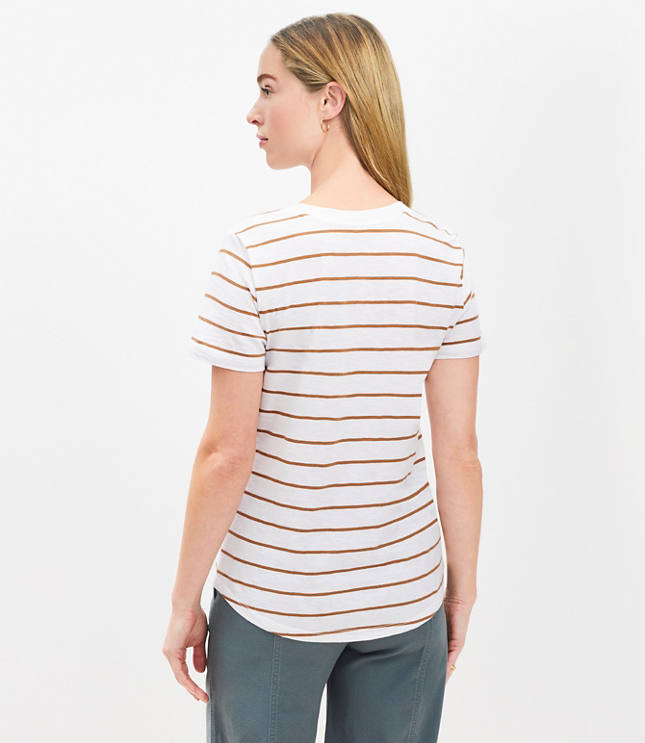 Petite Striped Everyday V-Neck Tee