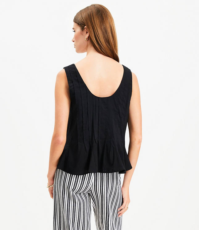 Pleated V-Neck Tank Top