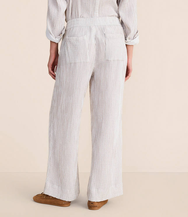 Lou & Grey Striped Triple Cloth Wide Leg Pants