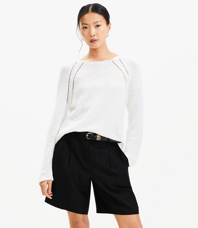 Pointelle Raglan Sweater