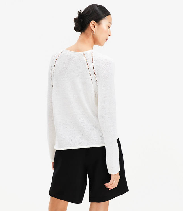 Pointelle Raglan Sweater