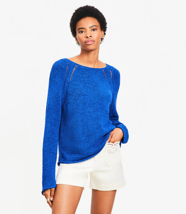 Pointelle Raglan Sweater