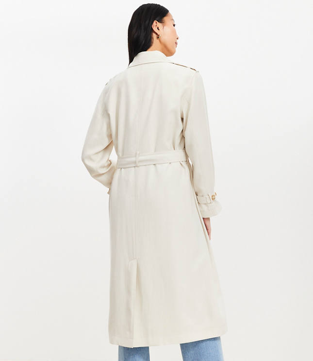 Petite Fluid Trench Coat