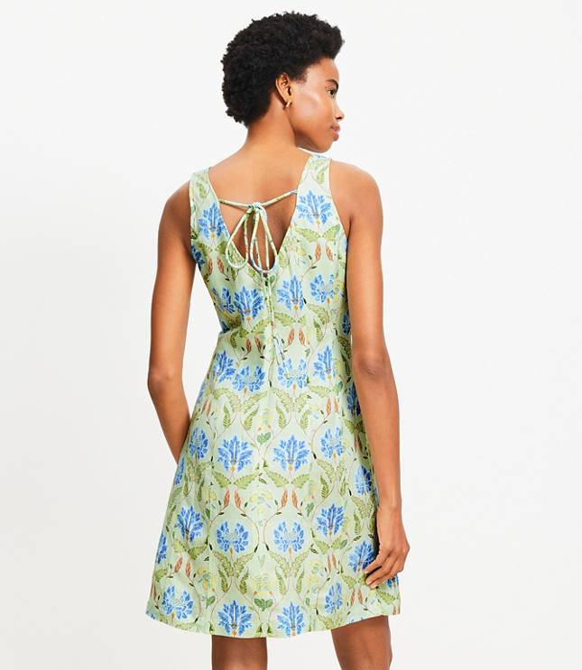 Garden Linen Blend Seamed Mini Dress