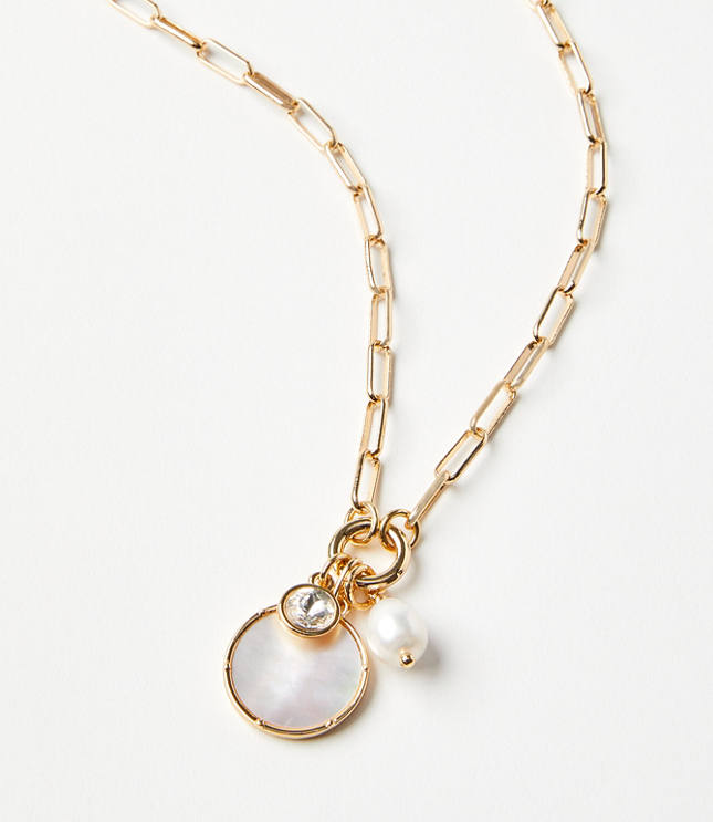 Mother Of Pearl Cluster Necklace