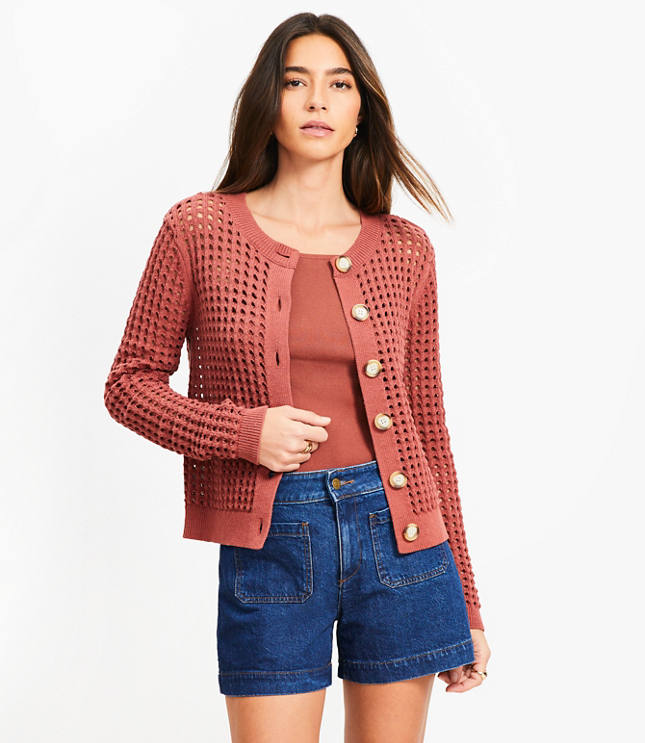 トップス S open knit tops heart CHICWISH Women 3D Heart Open Front Cardigan Sweaters V-Neck