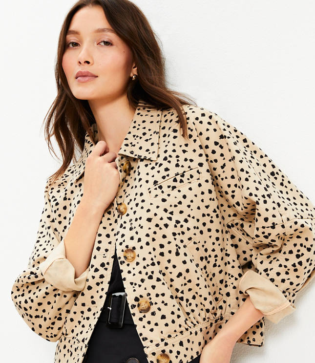 Petite Cheetah Print Bomber Jacket