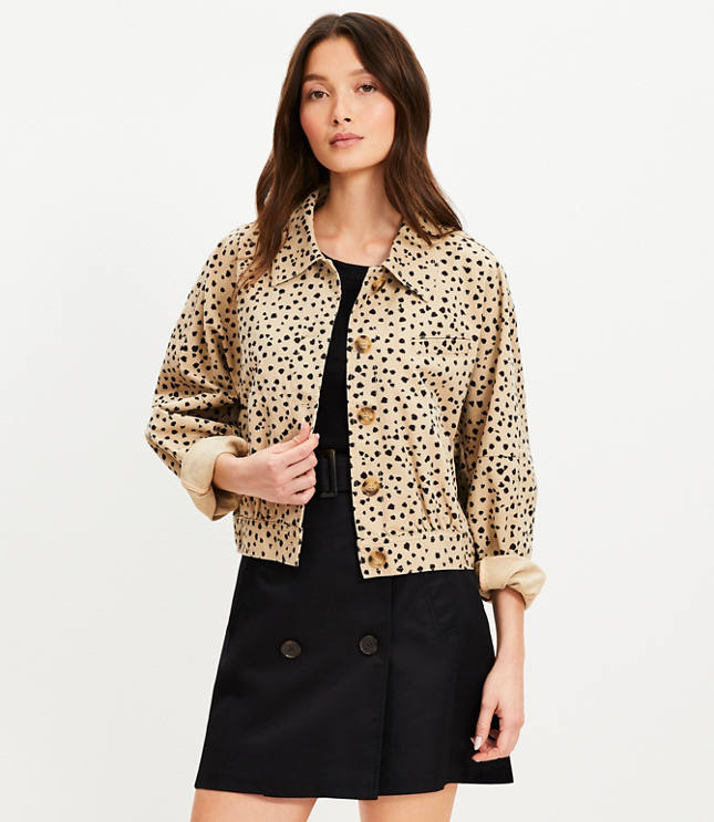 Petite Cheetah Print Bomber Jacket