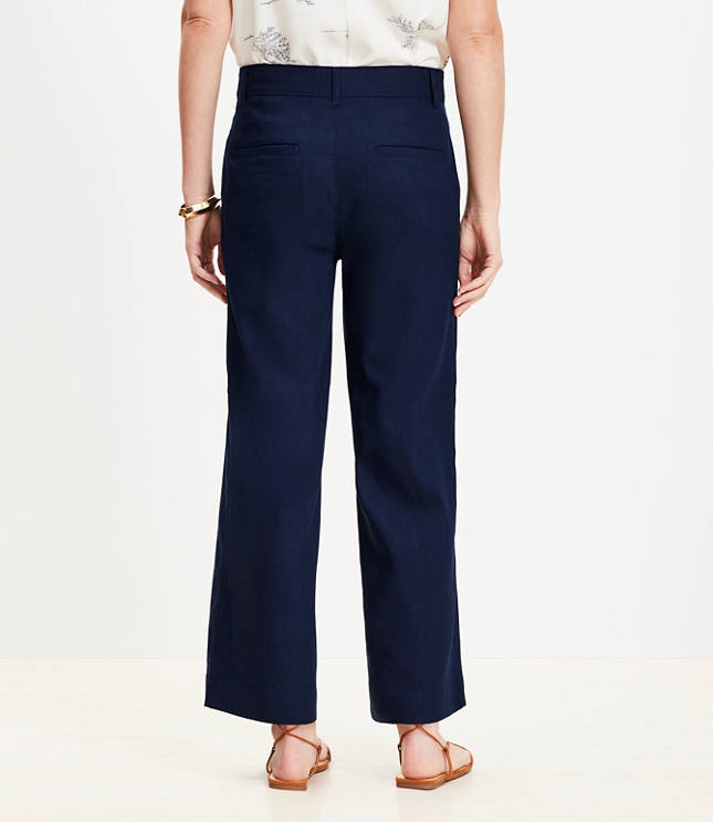 Palmer Wide Leg Crop Pants Linen Blend