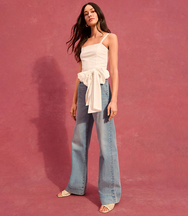 High Rise Wide Leg Jeans in Vintage Light Indigo Wash