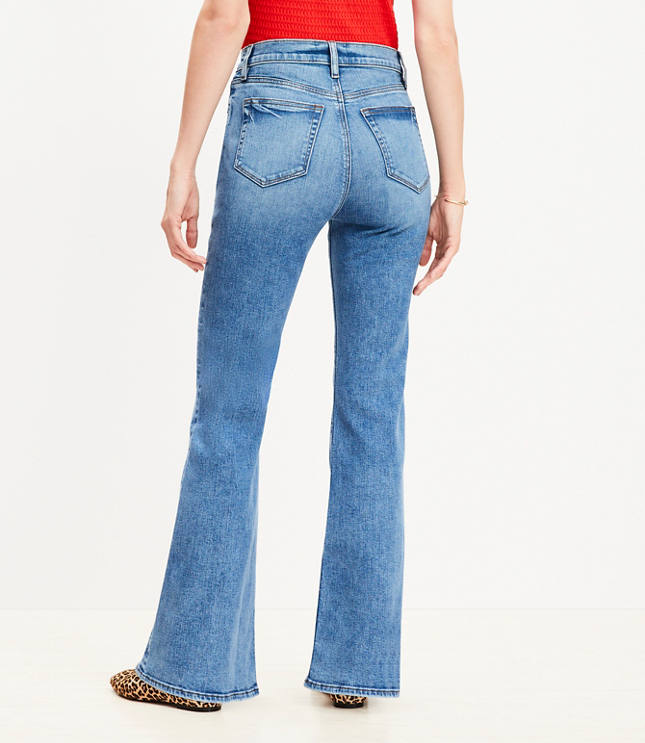 High Rise Relaxed Flare Jeans in Mid Vintage Wash