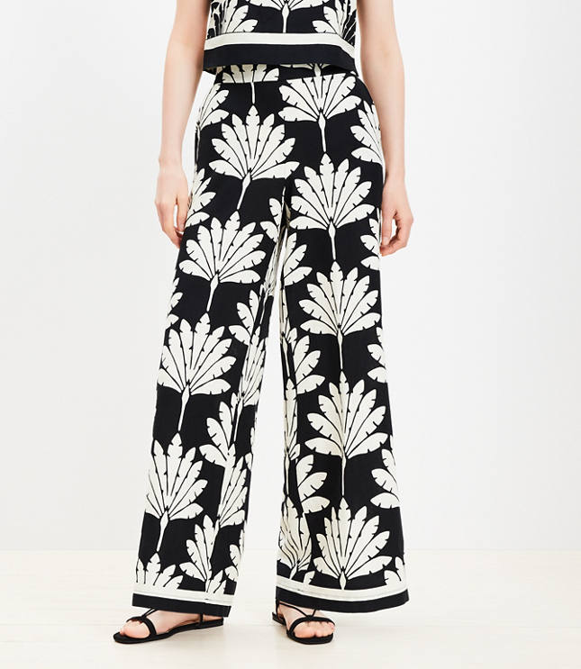 Palm Pull On Wide Leg Pants in Linen Blend