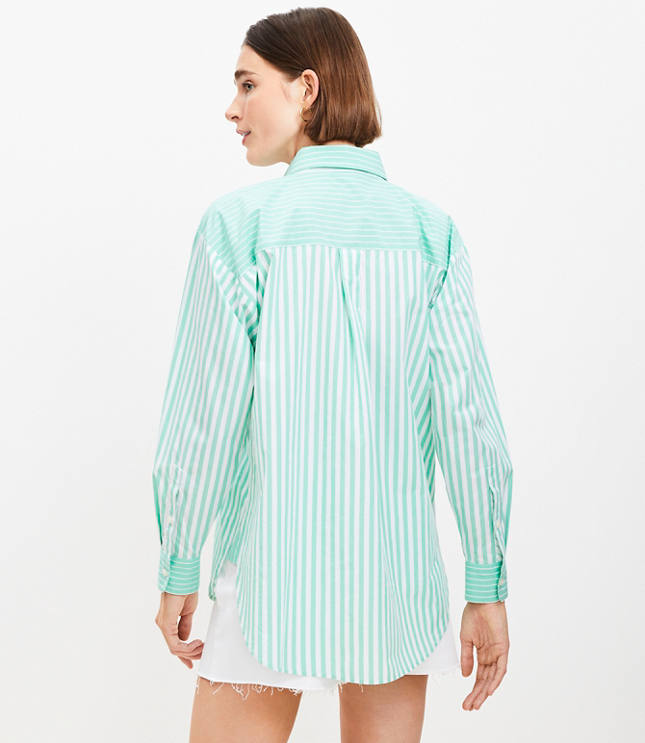 Striped Poplin Everyday Oversized Pocket Shirt