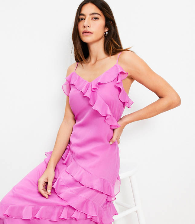 Ruffle Strappy Maxi Dress