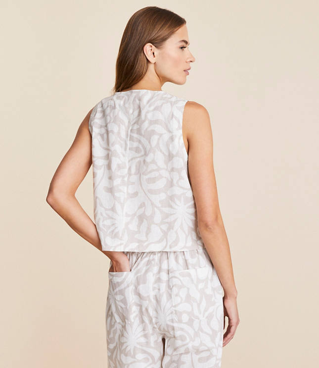 Lou & Grey Jungle Linen Cotton Tie Vest