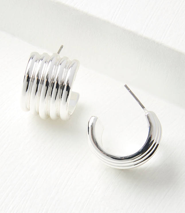 Textured Modern Mini Hoop Earrings