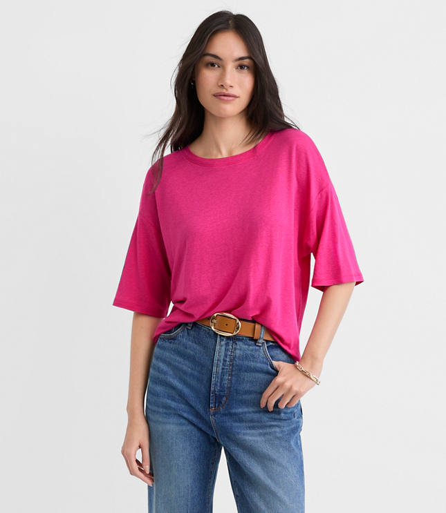 Linen Blend Modern Tee