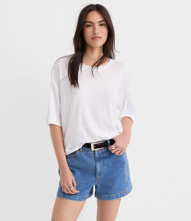 Linen Blend Modern Tee