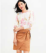 Faux Suede Wrap Skirt carousel Product Image 1