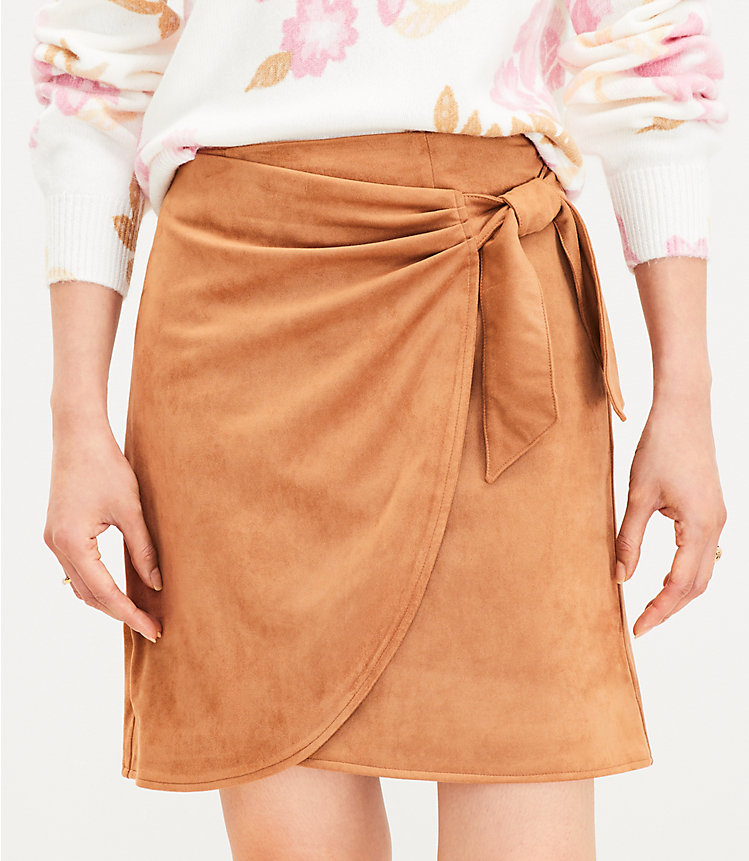 Faux Suede Wrap Skirt image number 1