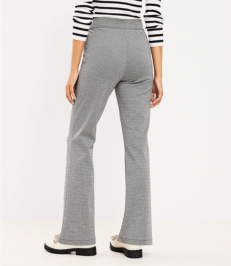 Pintucked Pull On Flare Pants in Micro Houndstooth image number 2