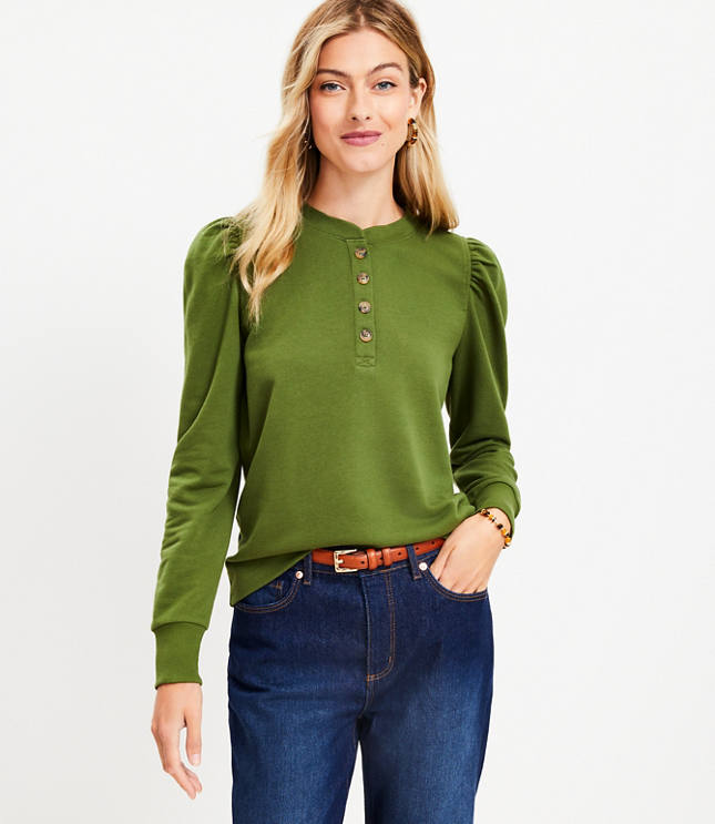 Henley discount sweatshirt womens