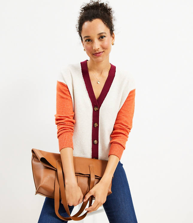 Cardigan v shop neck sweater