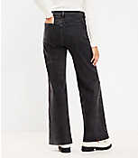 Belted High Rise Wide Leg Jeans in Washed Black Wash carousel Product Image 3