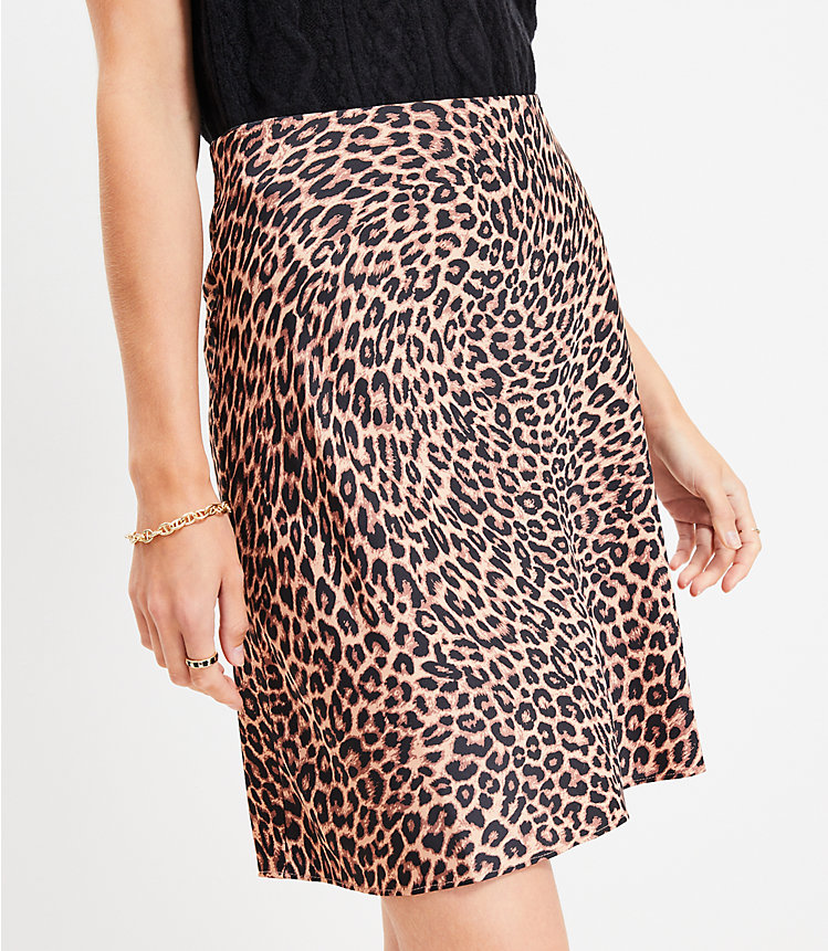 Leopard Print Bias Skirt image number 1