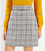 Plaid Belted Patch Pocket Skirt carousel Product Image 2