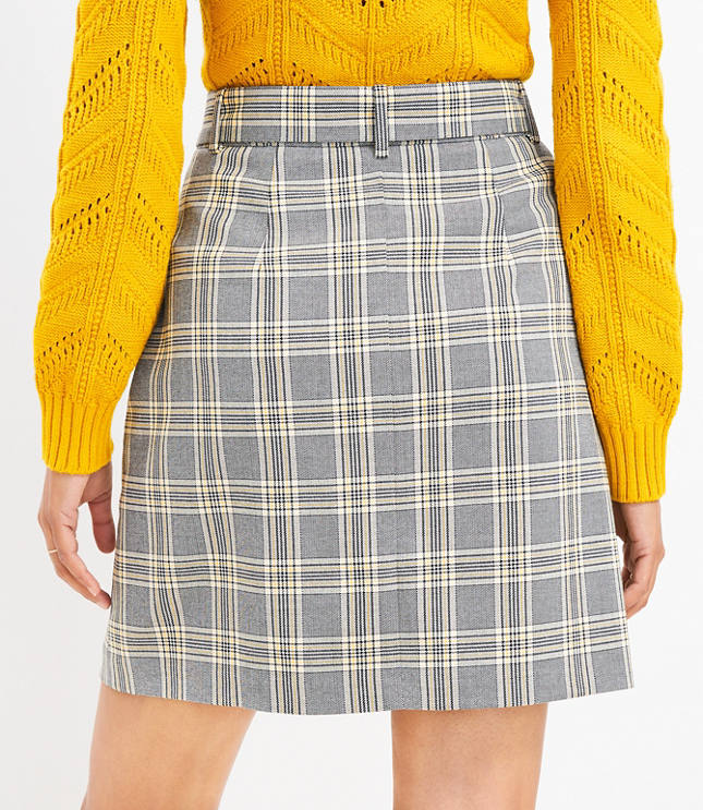 Navy and yellow plaid skirt best sale