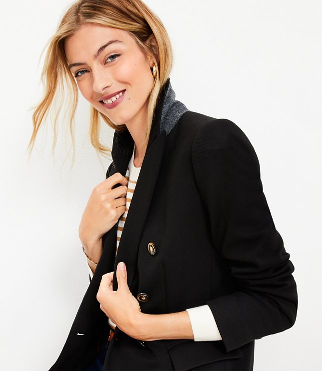 Knit Double Breasted Blazer