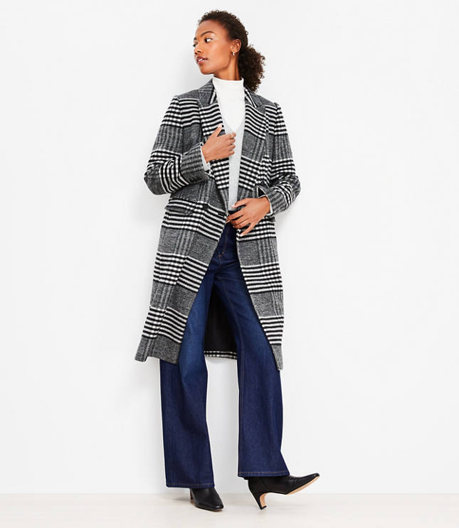 Plaid Double Breasted Coat