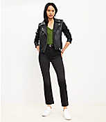 Pintucked Fresh Cut High Rise Kick Crop Jeans in Washed Black carousel Product Image 2
