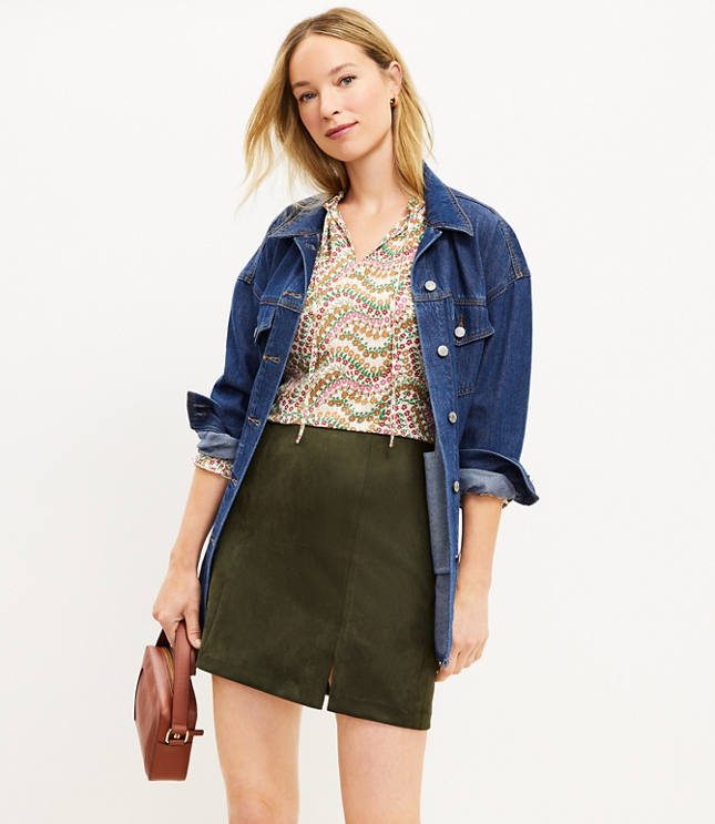 Faux Suede Skirt