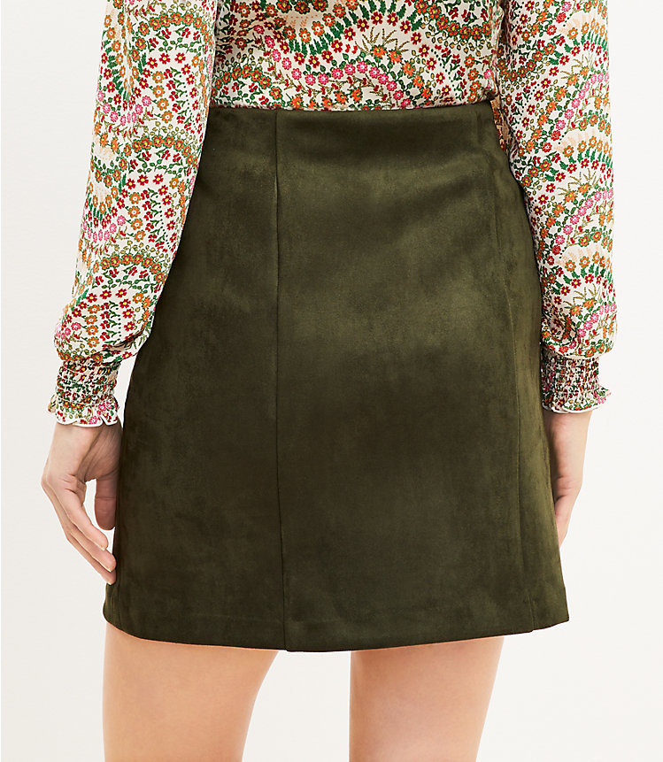 Seamed Faux Suede Skirt image number 2