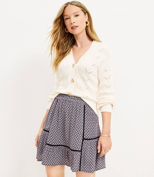 Floral Seamed Skirt