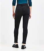 Petite Curvy Frayed High Rise Skinny Jeans in Washed Black Wash carousel Product Image 2