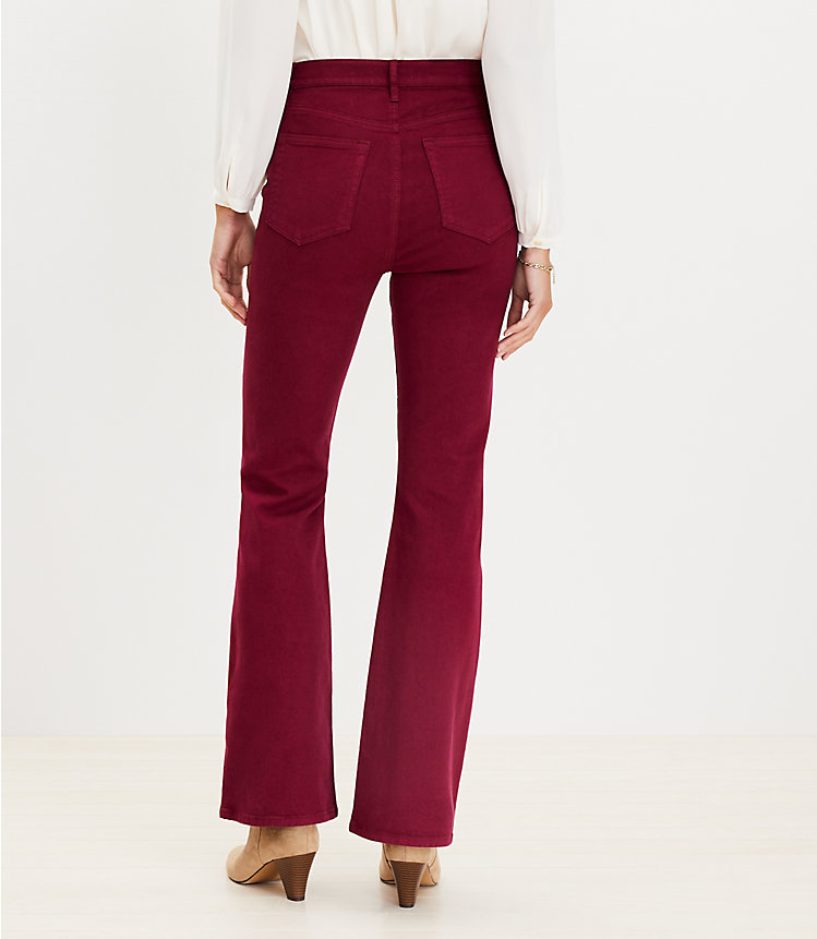 Petite High Rise Slim Flare Jeans in Magical Plum image number 2