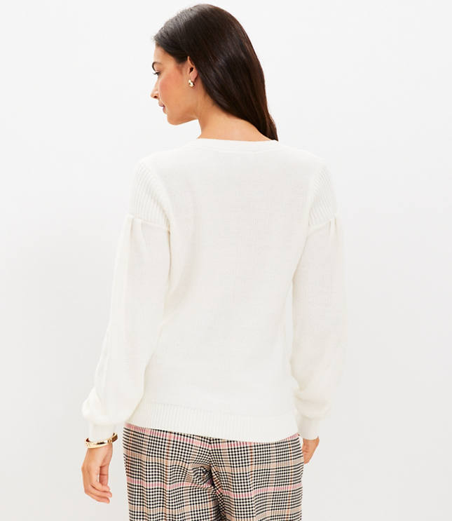 Honeycomb Stitch V-Neck Sweater