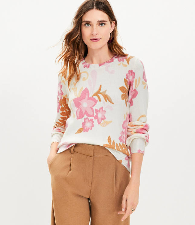 Loft floral sweatshirt on sale