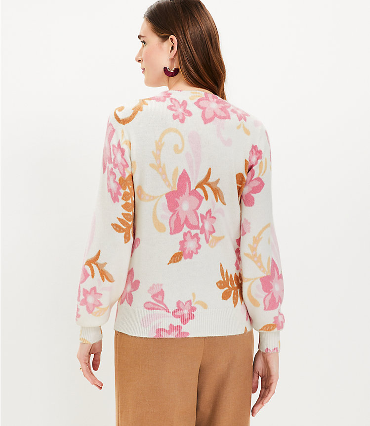 Floral Draped Sleeve Sweater image number 2