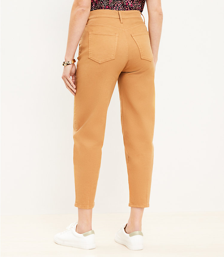 Petite High Rise Barrel Jeans in Perfect Camel image number 2